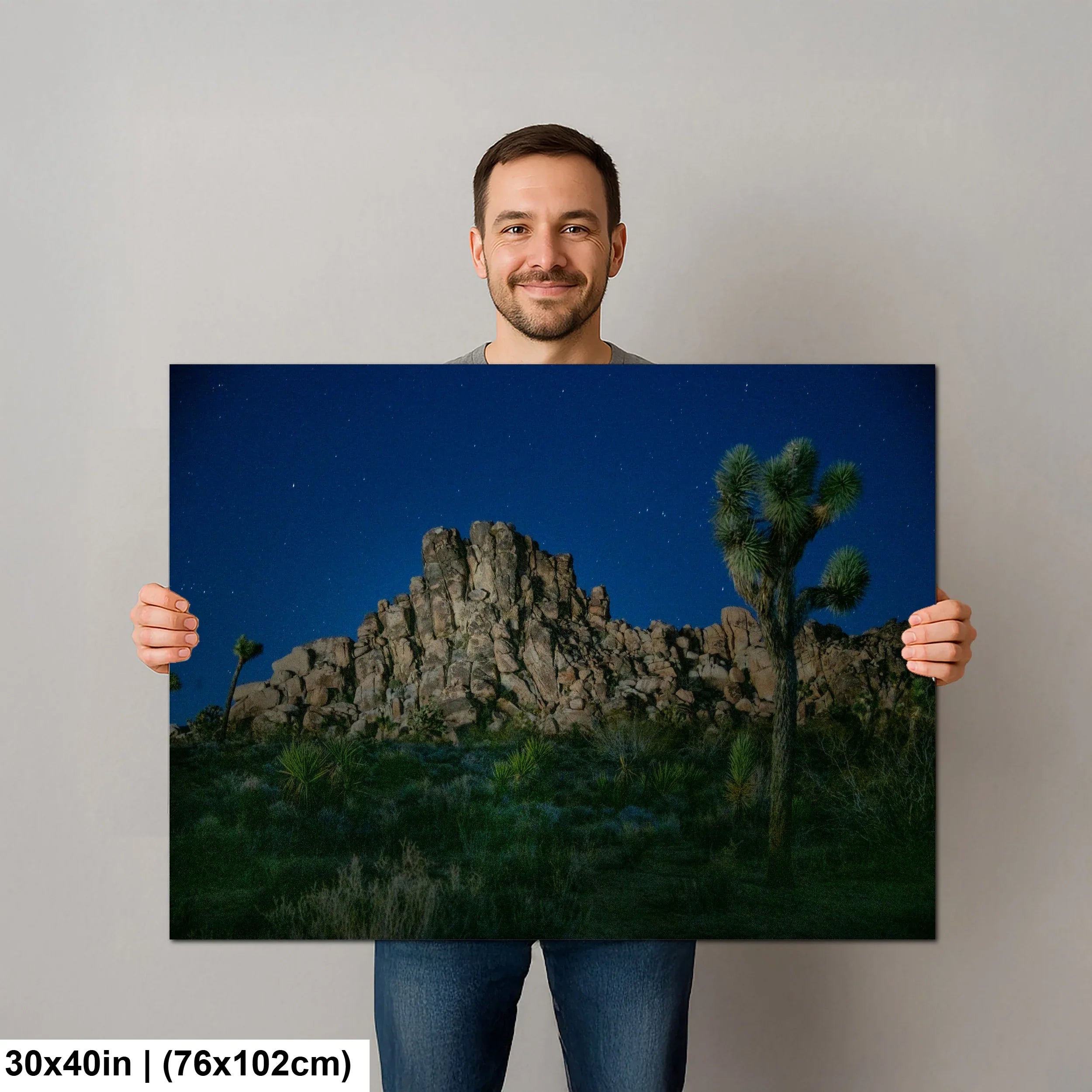 Joshua Tree Starry Night Print | California Desert Astro Art