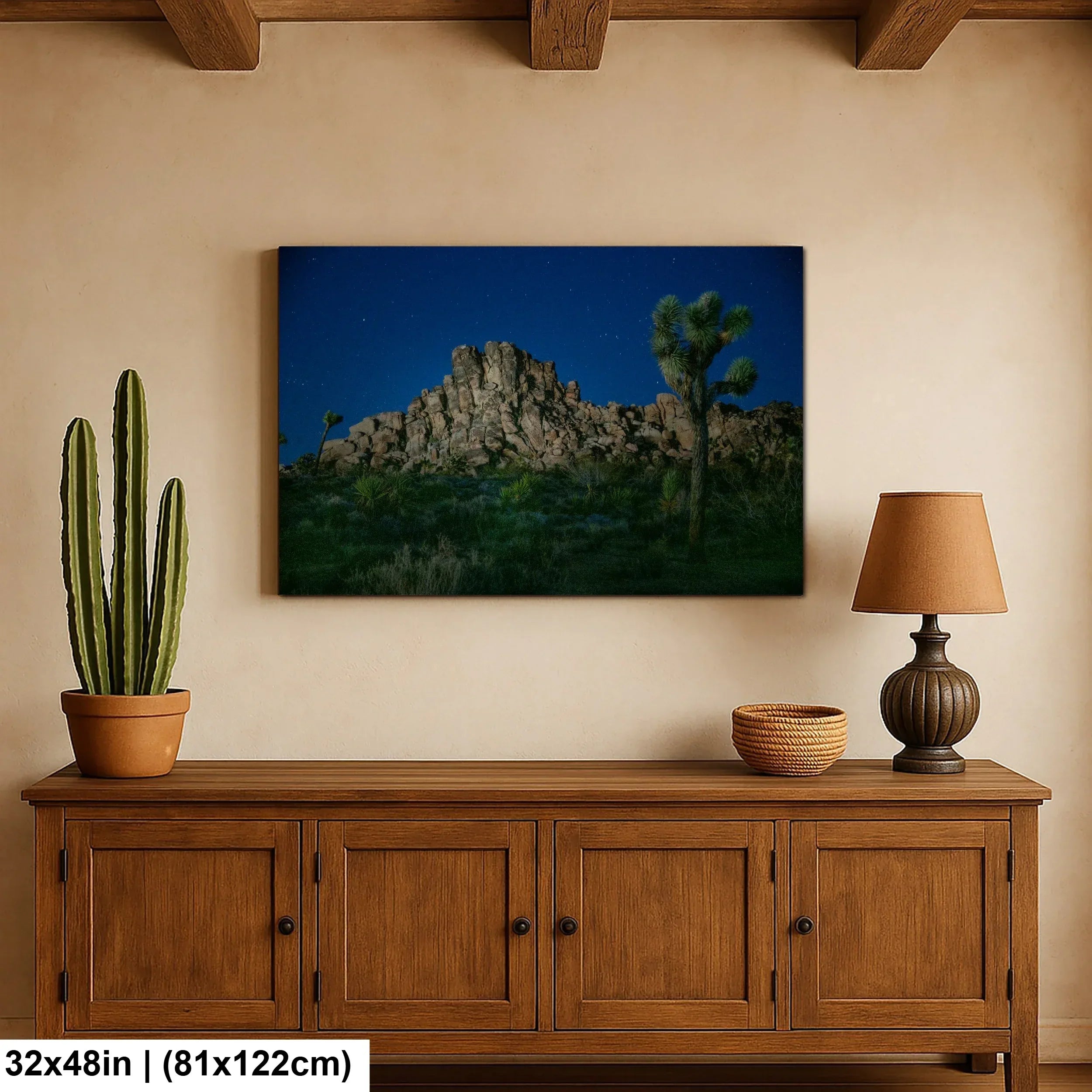 Joshua Tree Starry Night Print | California Desert Astro Art