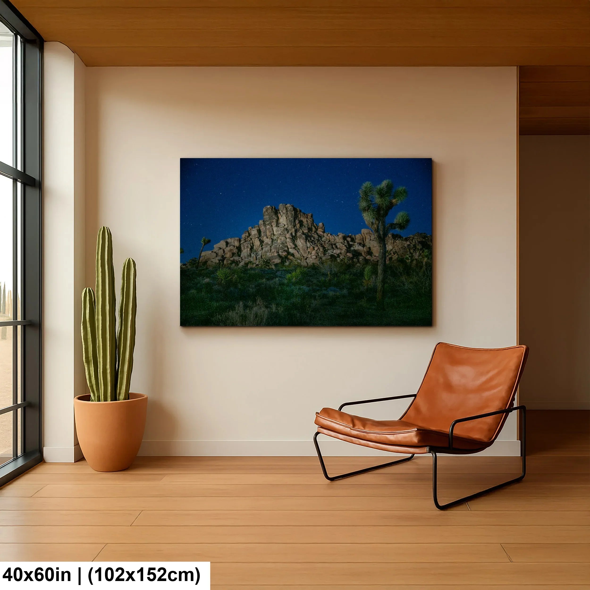 Joshua Tree Starry Night Print | California Desert Astro Art